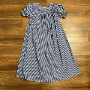Rosalina Collections Girl Navy Checkered Smocked Dress size 6